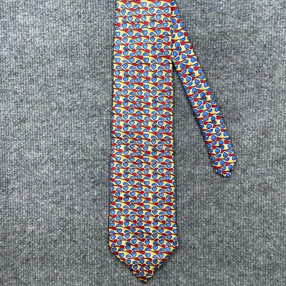 Christian Dior Monsieur Tie 3 3/4" X 57 1/4" Hearts Geometric - Picture 1 of 9